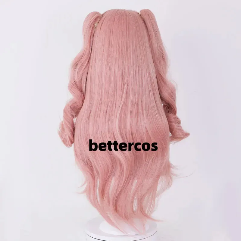 نيكول ديمارا كوسبلاي لعبة Zenless Zone Zero طويل وردي تجعيد الشعر مقاومة للحرارة شعر مستعار لحفلات الهالوين + غطاء شعر مستعار