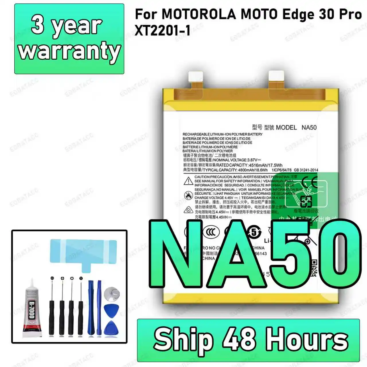 

New High Quality NA50 Battery For MOTOROLA MOTO Edge 30 Pro/XT2201-1 Replacement Battery Bateria+Free Tools