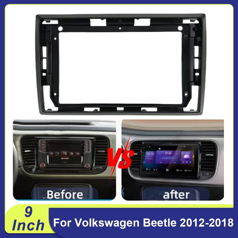 

9Inch For Volkswagen Beetle 2012-2018 2DIN Car Frame Fascia Fitting Kit Adapter Canbus Box Android Radio Audio Dash Panel Bezel
