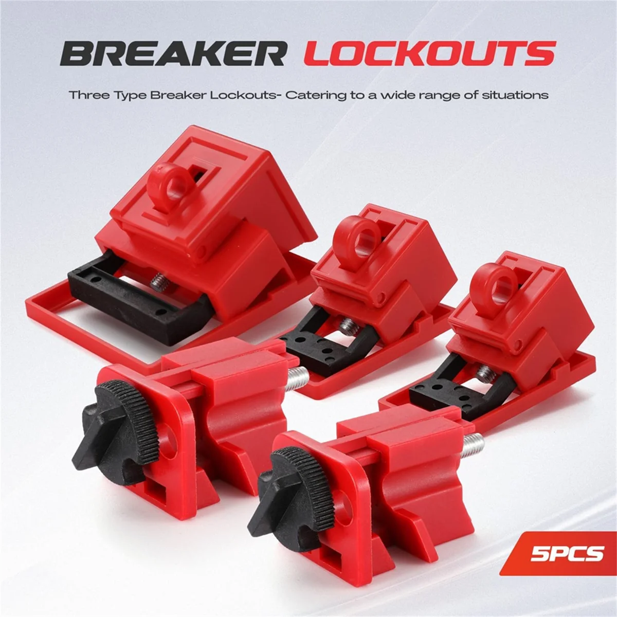 Electrical Lockout Tagout Kit, Hasps Set, Clamp on and Universal Multipole Circuit Breaker Lockouts, LotoLockout Tags