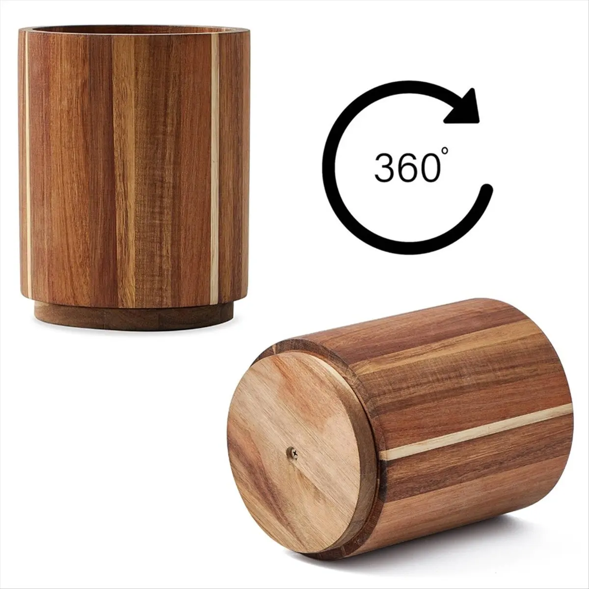 Wood Utensil Holder for Kitchen Counter,Wooden Cooking Utensil Crock for Countertop, Farmhouse Kitchen Decor