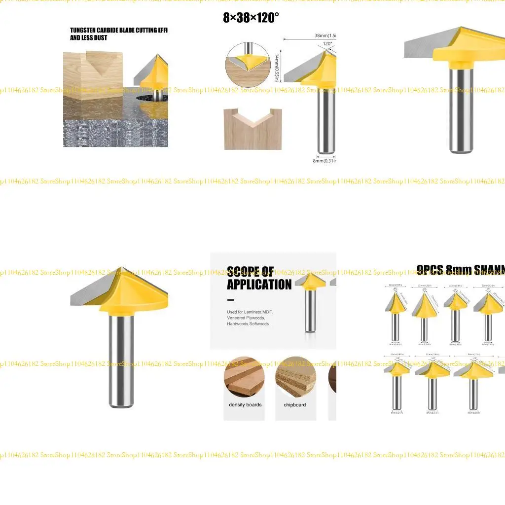 

Q2Q4 Multifunctional Efficient 8mm Shank V Flute End Mill Router Bit For Woodworking Projects Detailed Carving