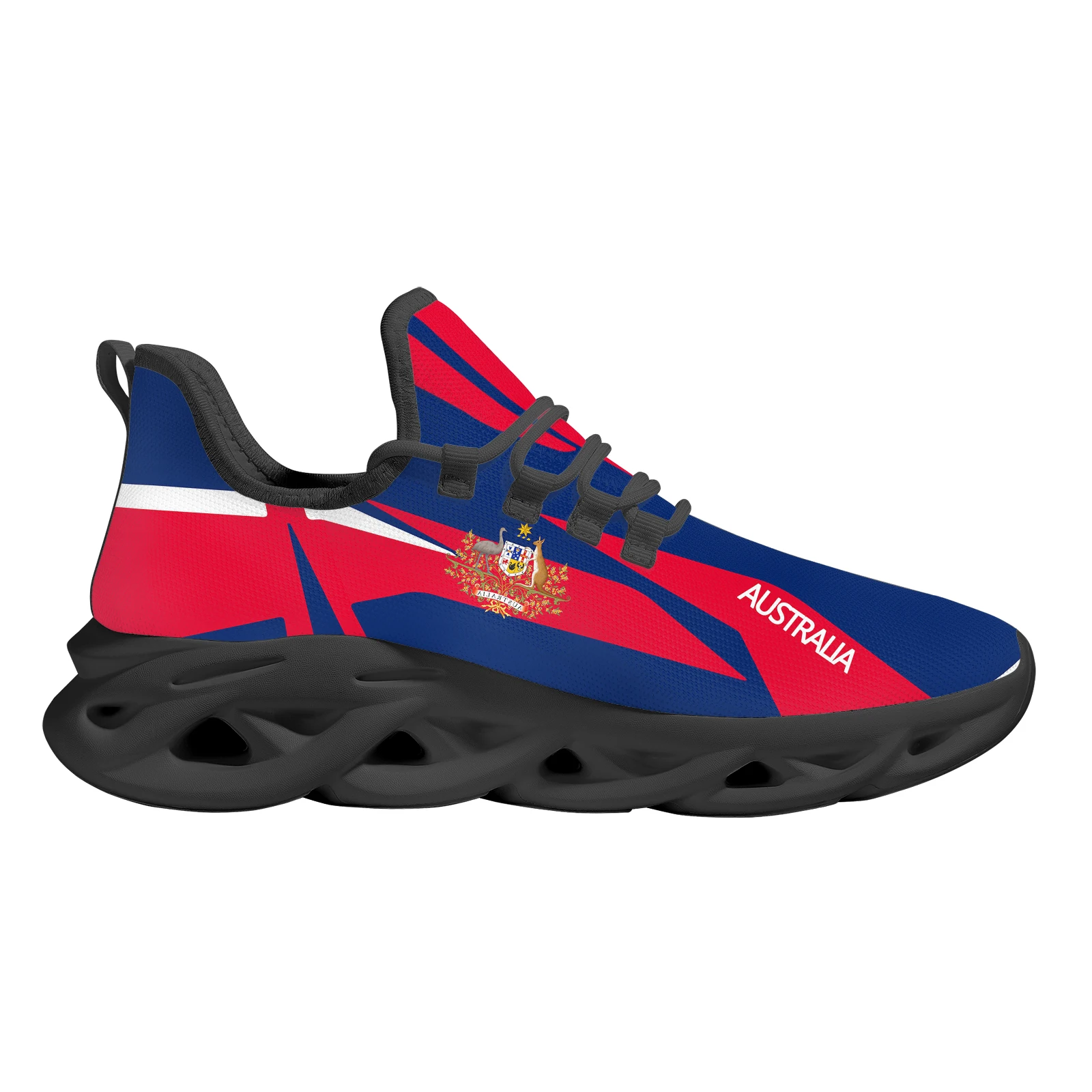 Australische Vlag Print Ademende Mesh Schoenen Kangoeroe Emu Design Casual Veterschoenen Lichtgewicht Comfortabele Schoenen