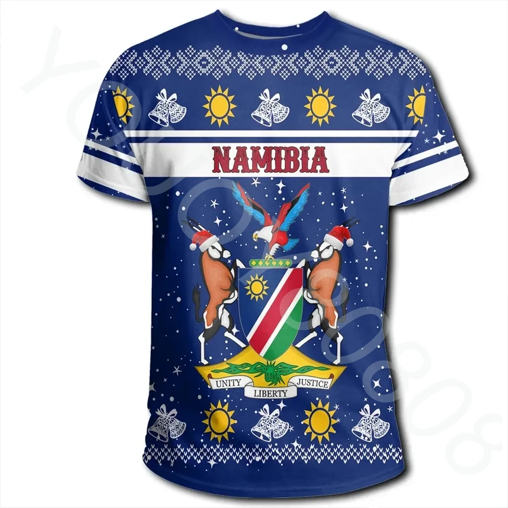 New summer African ethnic style T-shirt printing Namibia Christmas T-shirt casual sports street style T-shirt