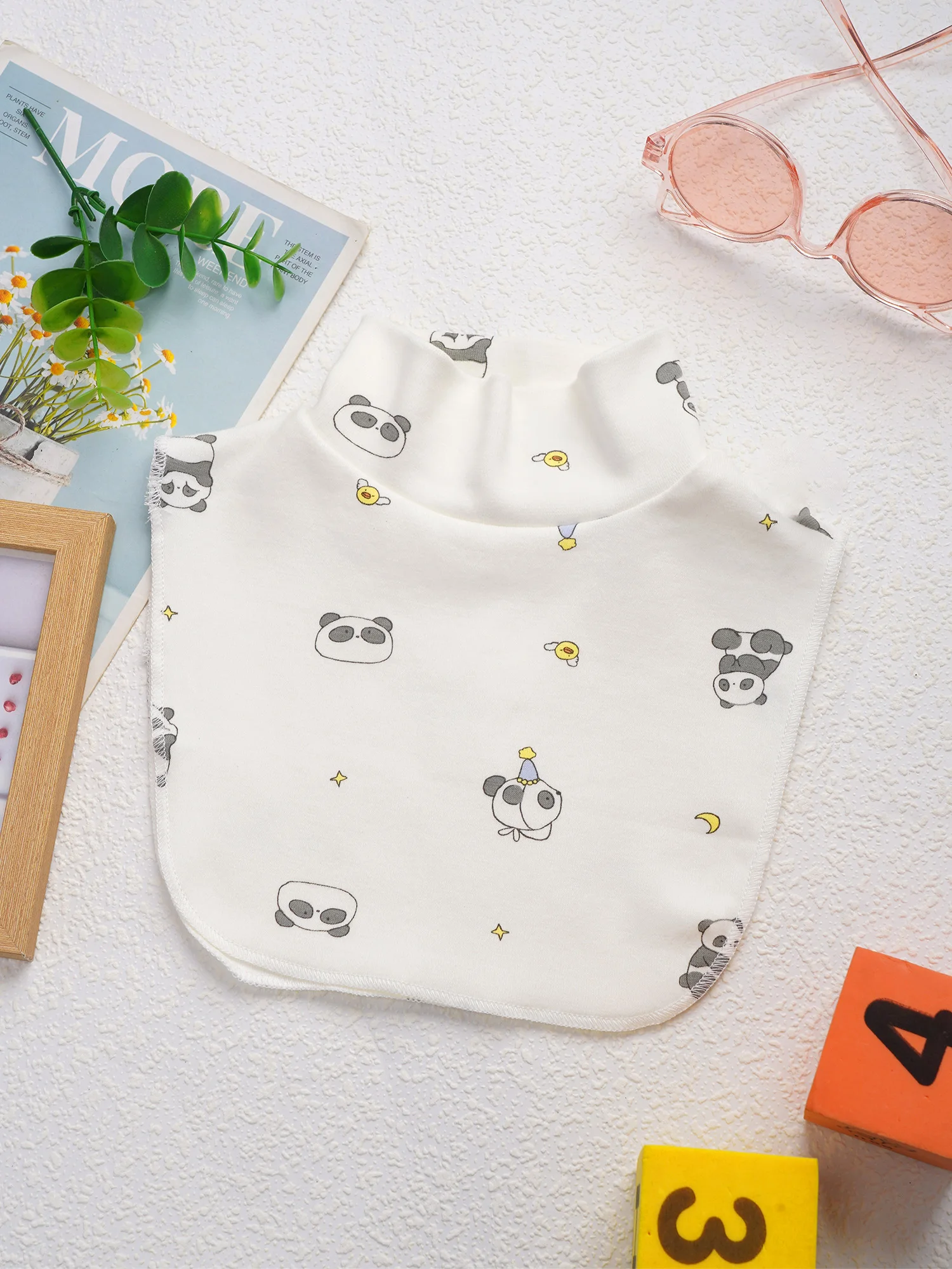 Kleinkind Baby Niedlich Bedruckte Lätzchen Dickey Frühling Herbst Warm Winddicht Mock Neck Abnehmbarer Schal Hals Abdeckung Kinder Spucktücher