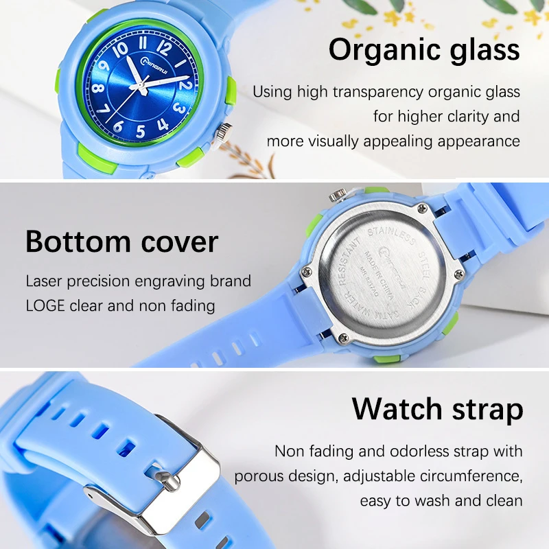 UTHAI CQ510 ساعة طالب جديدة، ساعة رجالية عصرية مقاومة للماء، ساعة أطفال، مؤشر اتجاه رياضي، ساعة كوارتز #4