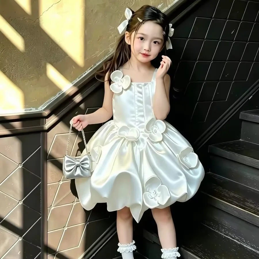 Sweet Princess Dress for Girls 2026 New Little Girl Dress Summer Children's Rich and Elegant Dress 90-140CM