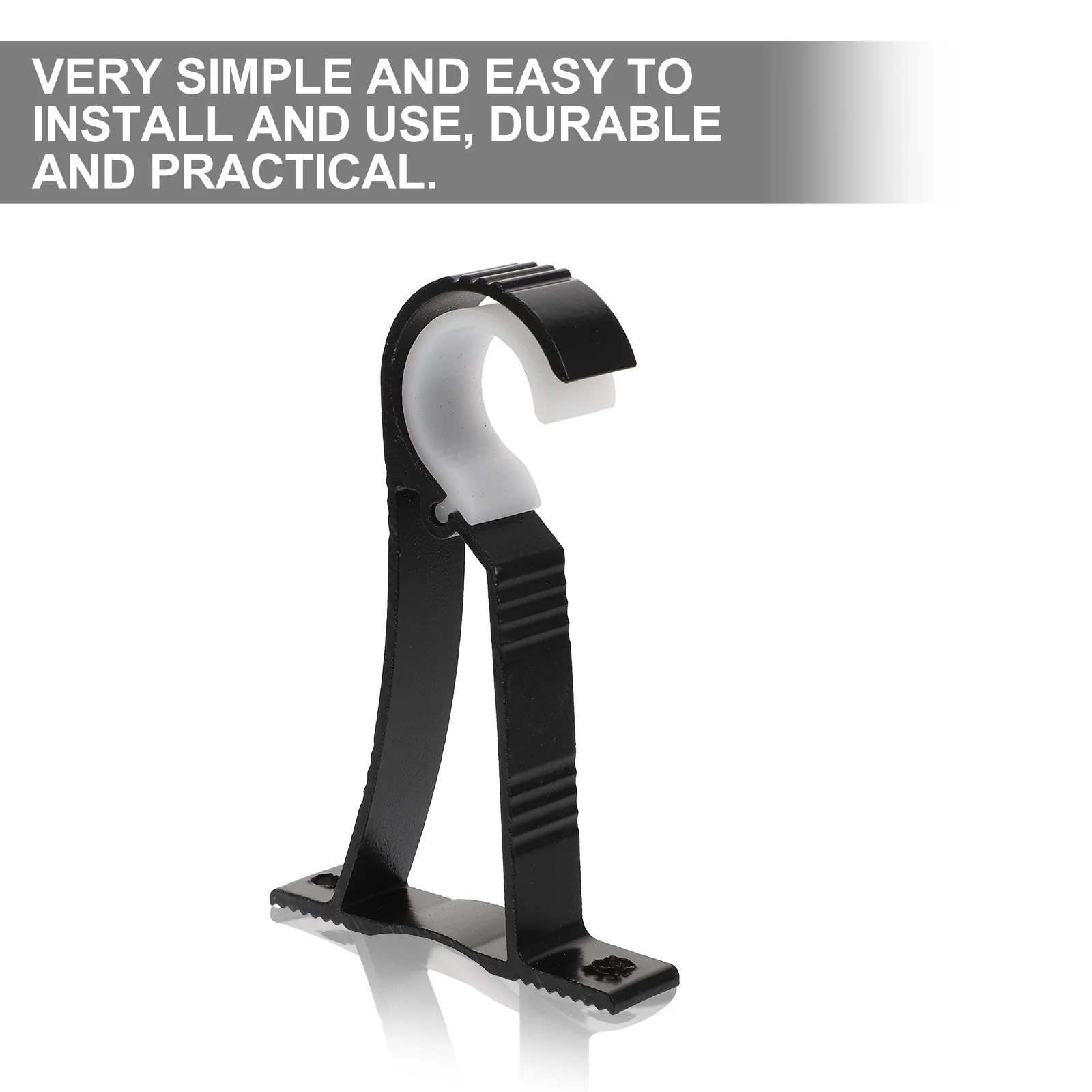 

10pcs Curtain Rod Bracket Aluminum Alloy Smooth Finish Corrosion Resistant Wear Resisting Home Office Hotel Window Dressing