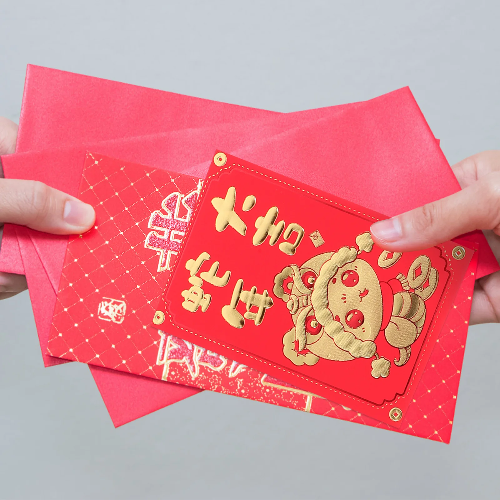

60 Pcs Cartoon Red Envelope Chinese New Year Coin Envelopes Zodiac Packet for Money Paper Lucky