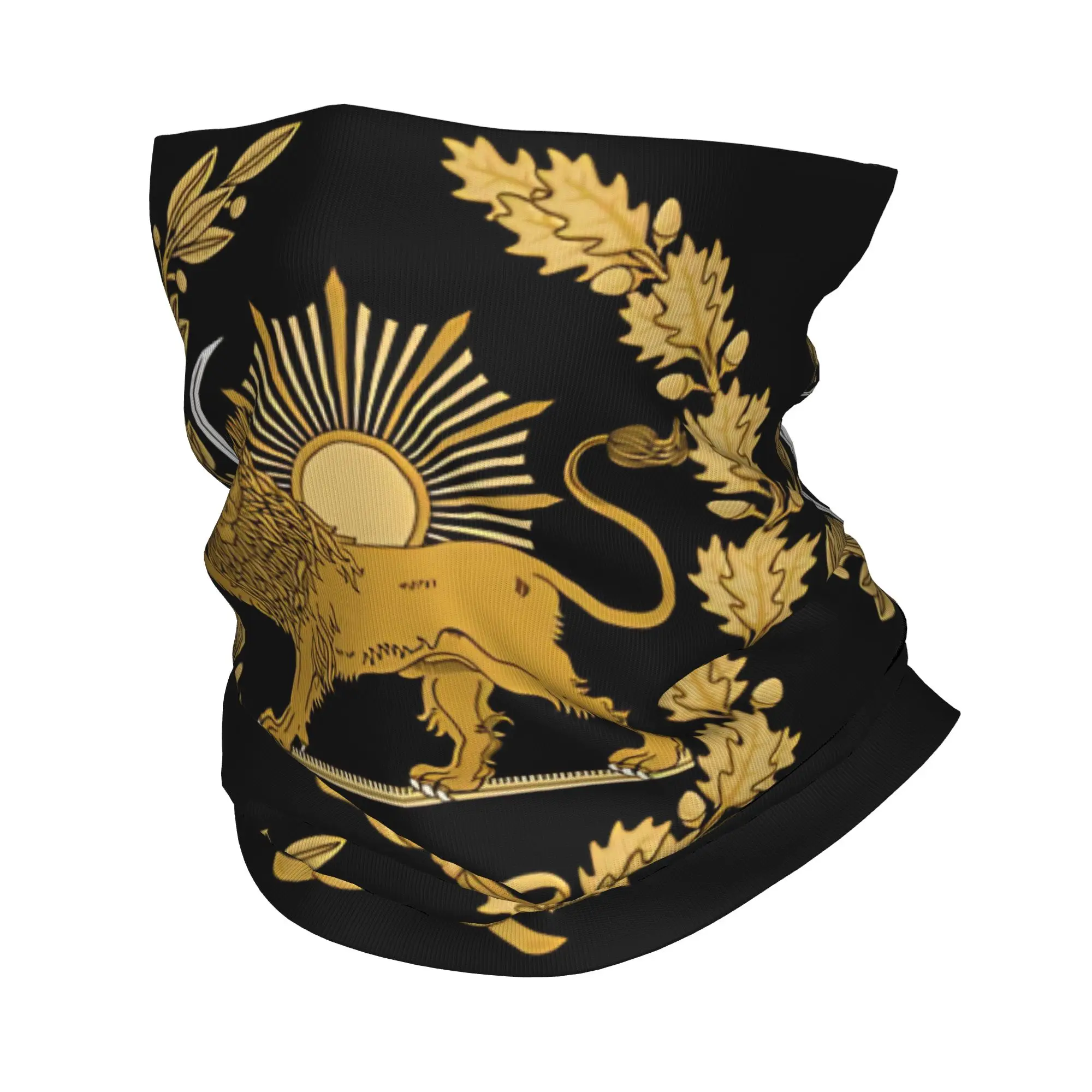 Lion and Sun Emblem of Persia Iran Bandana  Funny Bicycle Mask Hiking Camping Sun Protection Balaclava Neck Warmer Face Masks