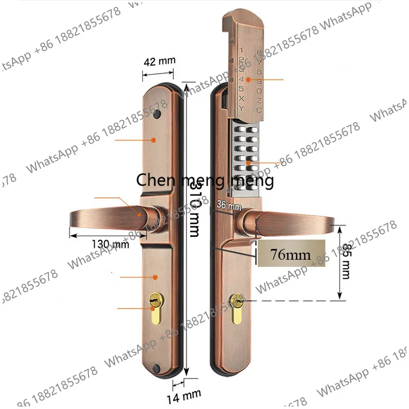 

Waterproof Outdoor Gate Smart door Lock For Aluminum Fence Gate Battery Free Mechanical Lock