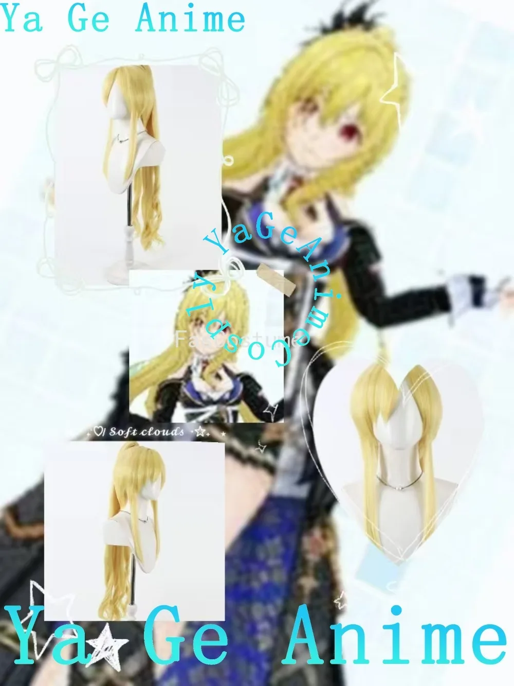 

Парик для косплея The Idolmaster Chitose Kurosaki с имитацией кожи головы, двойными хвостиками, в готическом стиле, реквизит для сценических выступлений