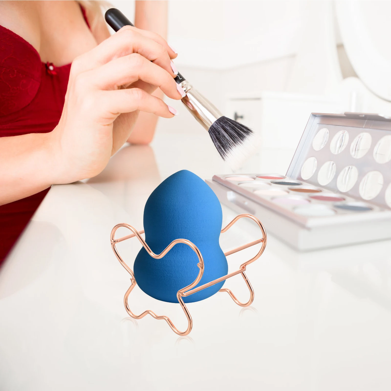 

4Pcs Makeup Sponge Holders Metal Durable Beauty Sponge Rack Powder Puff Drying Organizer for Home Cosmetics Makeup Egg Holder