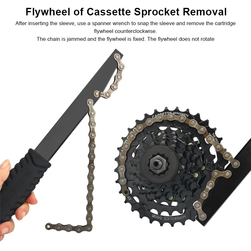 Bicycle Flywheel Removal Tool Kit Road Bike Cassette Wrench 12 Teeth Detachable MTB Chain Whip Cassette Sprocket Remover Tool