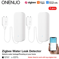 ONENUO Zigbee sensore di livello dell'acqua allarme perdite Tuya rilevatore di perdite di inondazione Smart Home Life APP allarme acqua allarme troppopieno