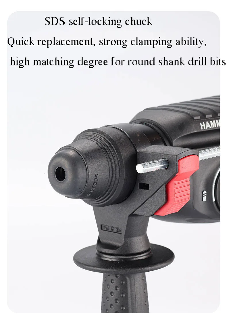 26mm Corded Electric Rotary Hammer Impact Drill High Power Concrete Electric Hammer Drill Industrial Special Electric Drill