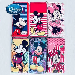 Disney Woman Long Wallet Cartoon Mickey Mouse Minnie Coin Bag Cute Anime PU Leather Girl Card Package Children Holder Clutch