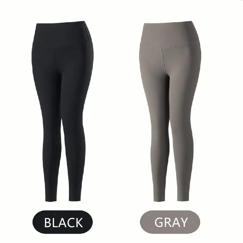 2023 Sexy Met Fleece Legging Fitness Leggins Slanke Legins Heup Lifting Yoga Hoge Taille Leggings Vrouw Broek Zwart Grijs