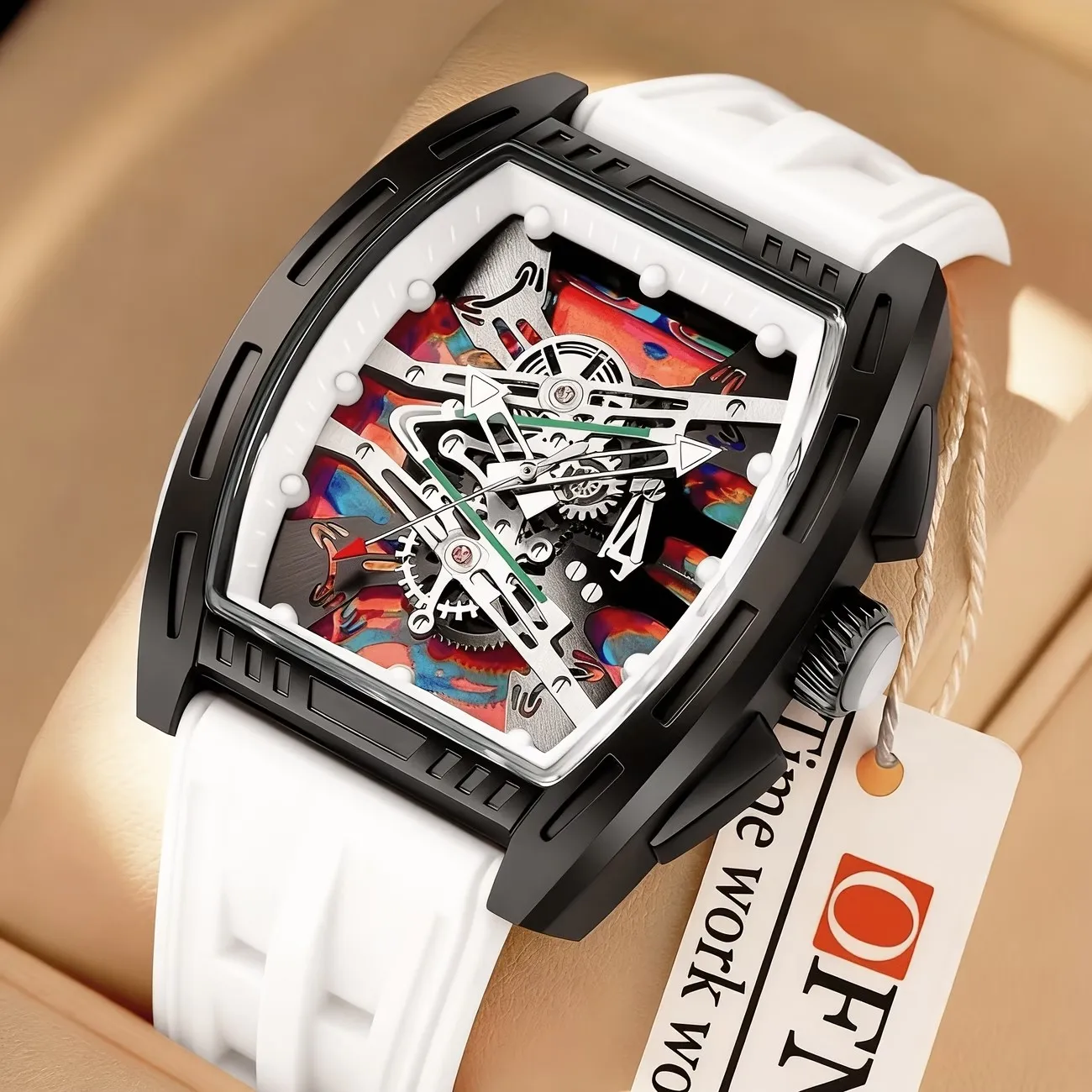 2Pc Men's Fashion Sports Quartz Watch - Perfect for Halloween, Christmas, Thanksgiving, Valentine's Day, Etc. - Ideal Gift for Boyfriend or Family Members
