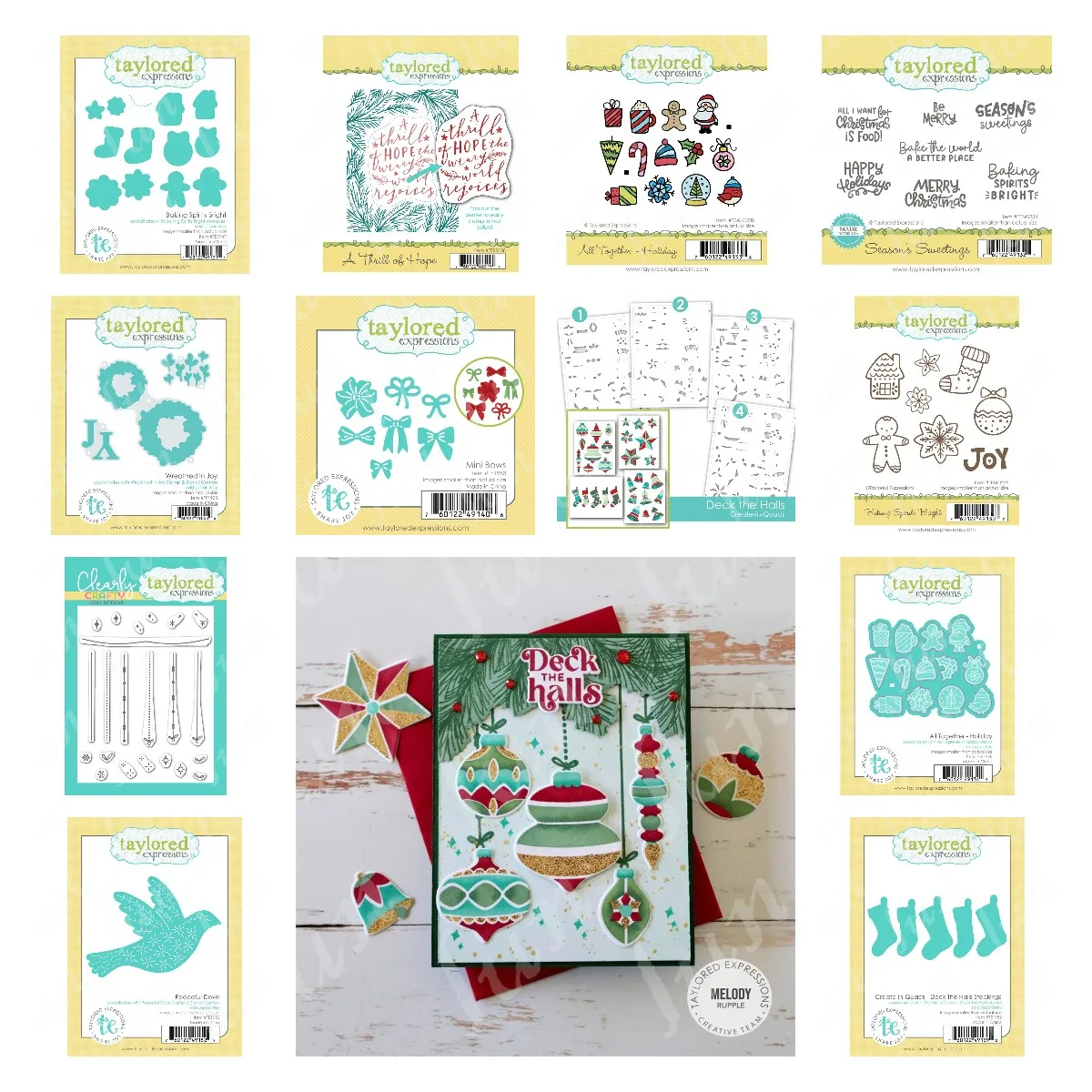 Sneak a Peek-troqueles y plantillas de placa de corte, Combo de corona de Navidad, sellos transparentes de sentimiento, decoración de álbum de recortes DIY