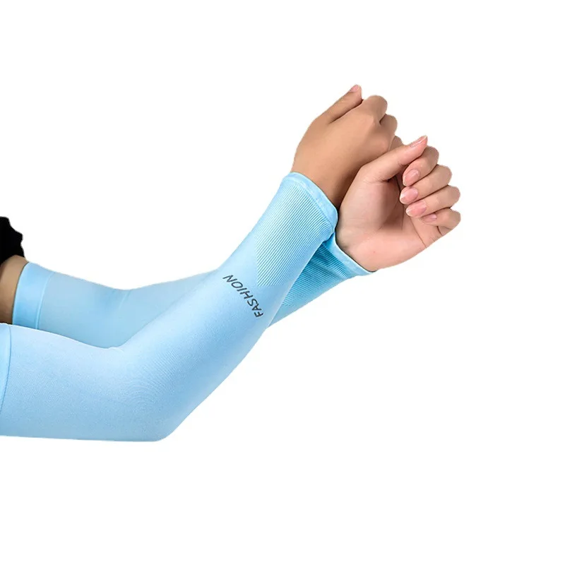 Mangas de brazo con protección UV refrescante, funda de protección solar a la moda de verano con orificio para el pulgar, estilo callejero para deportes al aire libre