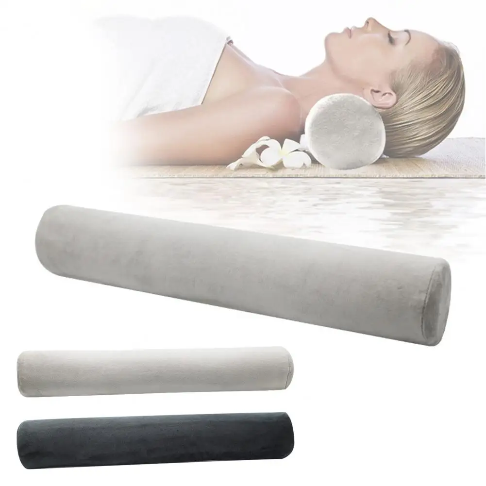 57*10cm Sleeping Neck Pillow With Smooth Zipper Soft Breathable Humanized Design Neck Pain Relief Memory Foam Cylinder Pillow