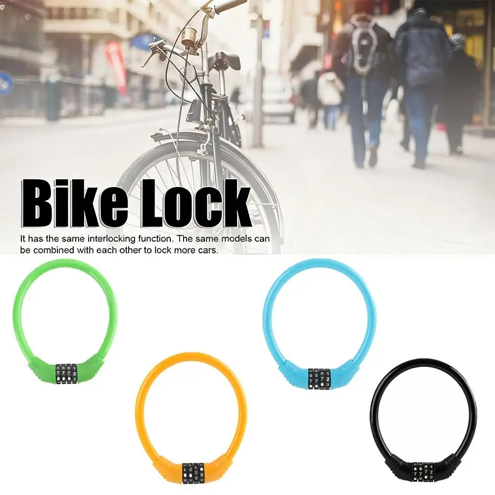 

2 шт. портативный 4-значный кабель для велосипедного замка, многоцветный сверхмощный велосипедный замок, противоугонный велосипедный замок, велосипедный замок на открытом воздухе