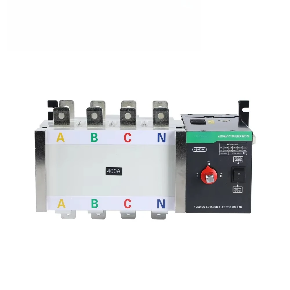 

220v Ats Ac 25amp 400amp 600amp 100a 4 Pole Automatic Transfer Changeover Switch