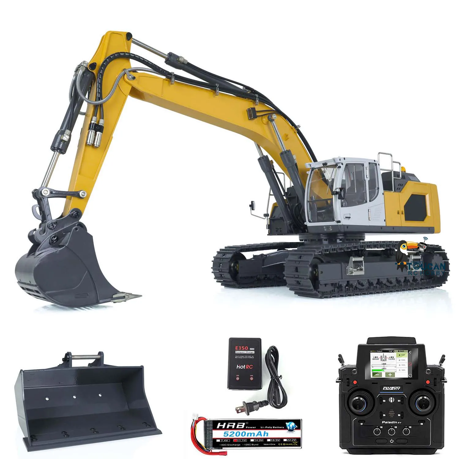 1/14 945 Escavatore idraulico RC telecomando 5Ch valvola di inversione metallo terra scavatore Pl18Ev Toucan camion auto modello di veicolo