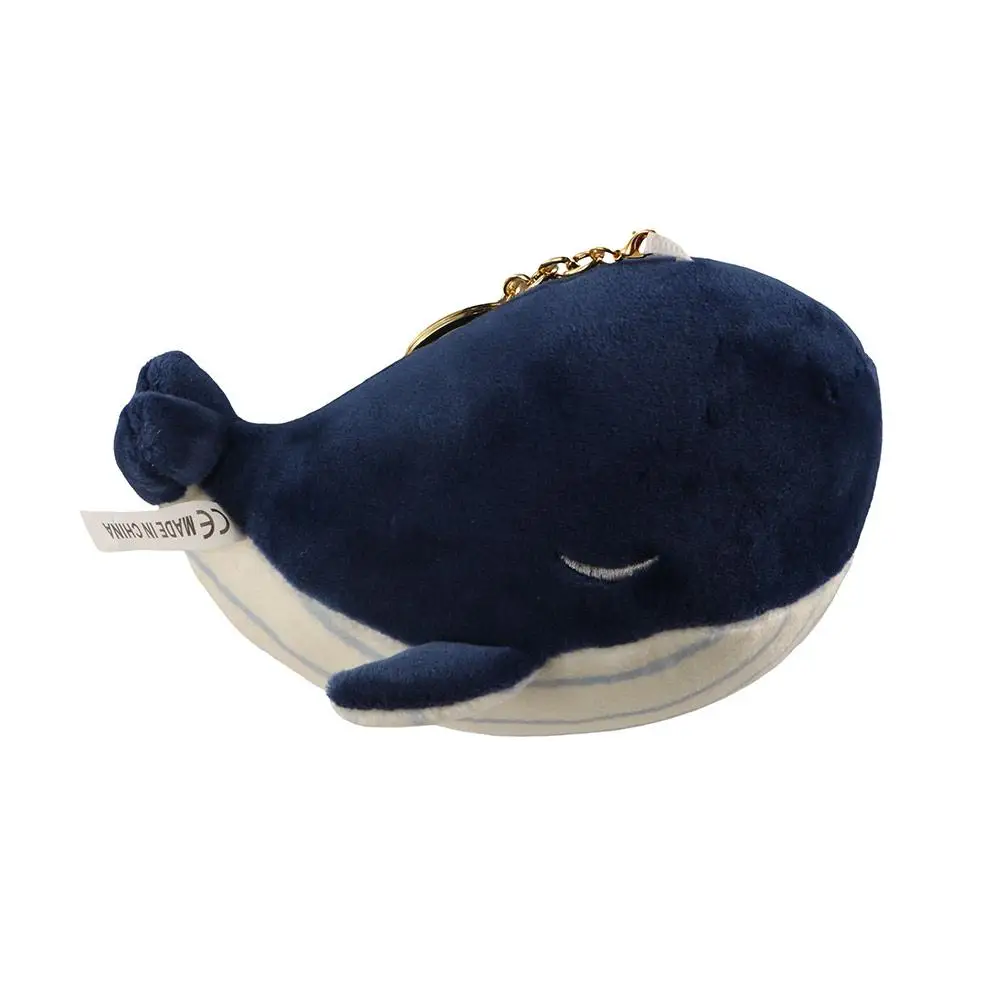 PP Cotton Plush Whale Keychain Simulation Fluffy Animal Whale Small Pendant Collection Ins Whale Plush Toy Children Girls Boys