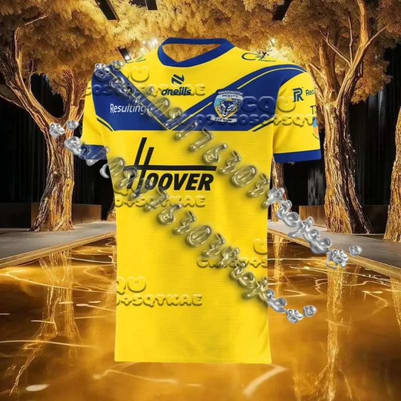 

2025 New Warrington Wolves Sportswear For Men And Women England Fashion Rugby Short Sleeve Loose Breathable Quick Drying T-Shirt