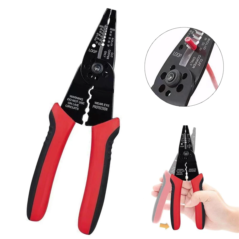 

Multifunctional Wire Stripping Pliers,8" wire stripper Foldable Cable Cutter Crimper Tool, Electrical Folding Pliers for Cutting
