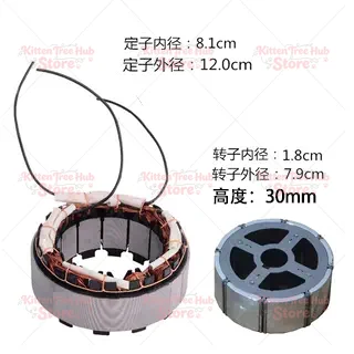 12V24V48V60V 100% copper wire DC brushless coil strong magnetic stator and rotor permanent magnet motor