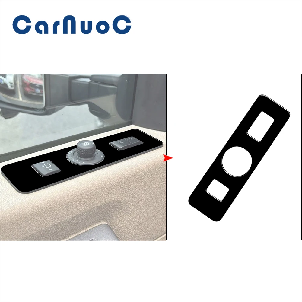 

1pcs Piano Black Car Sticker Rearview Mirror Adjustment Panel Trim For Ford F-250/350/450/550 2011-2016 Interior Accessories