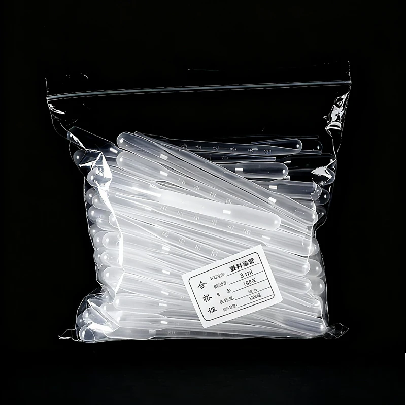 

100 шт. 3 мл одноразовая пластиковая пипетка-капельница для научных лабораторных экспериментов, микробиологических выпускных лабораторных пипетлей