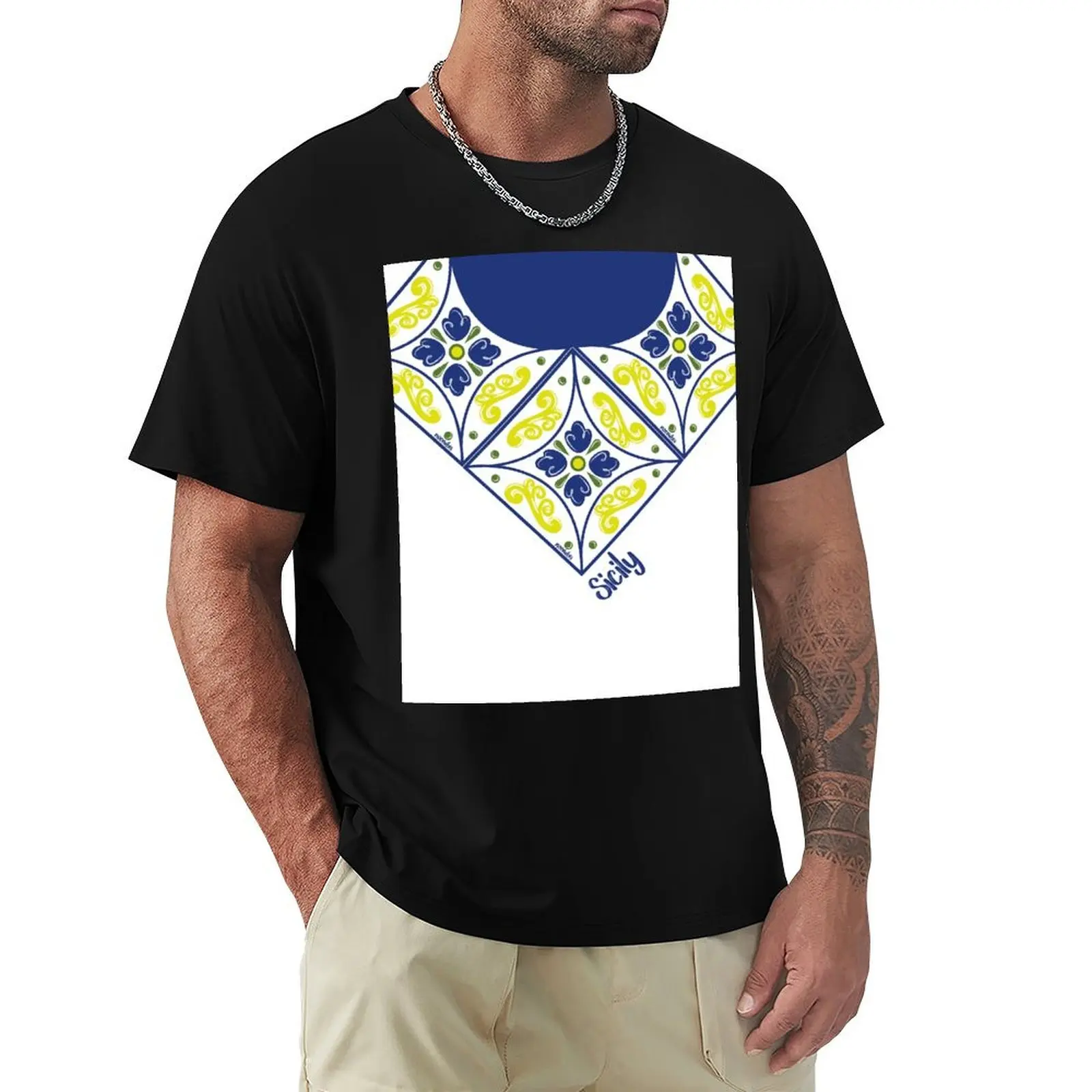 

Blue Majolica T-Shirt blacks topping plus size tops mens clothing