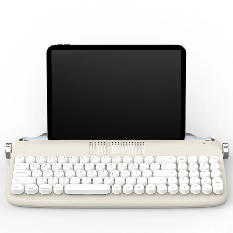 B309 Portable Retro Keyboard Dual-Mode Keyboard For Laptop Tablet Phone Charging Models Ivory Yellow