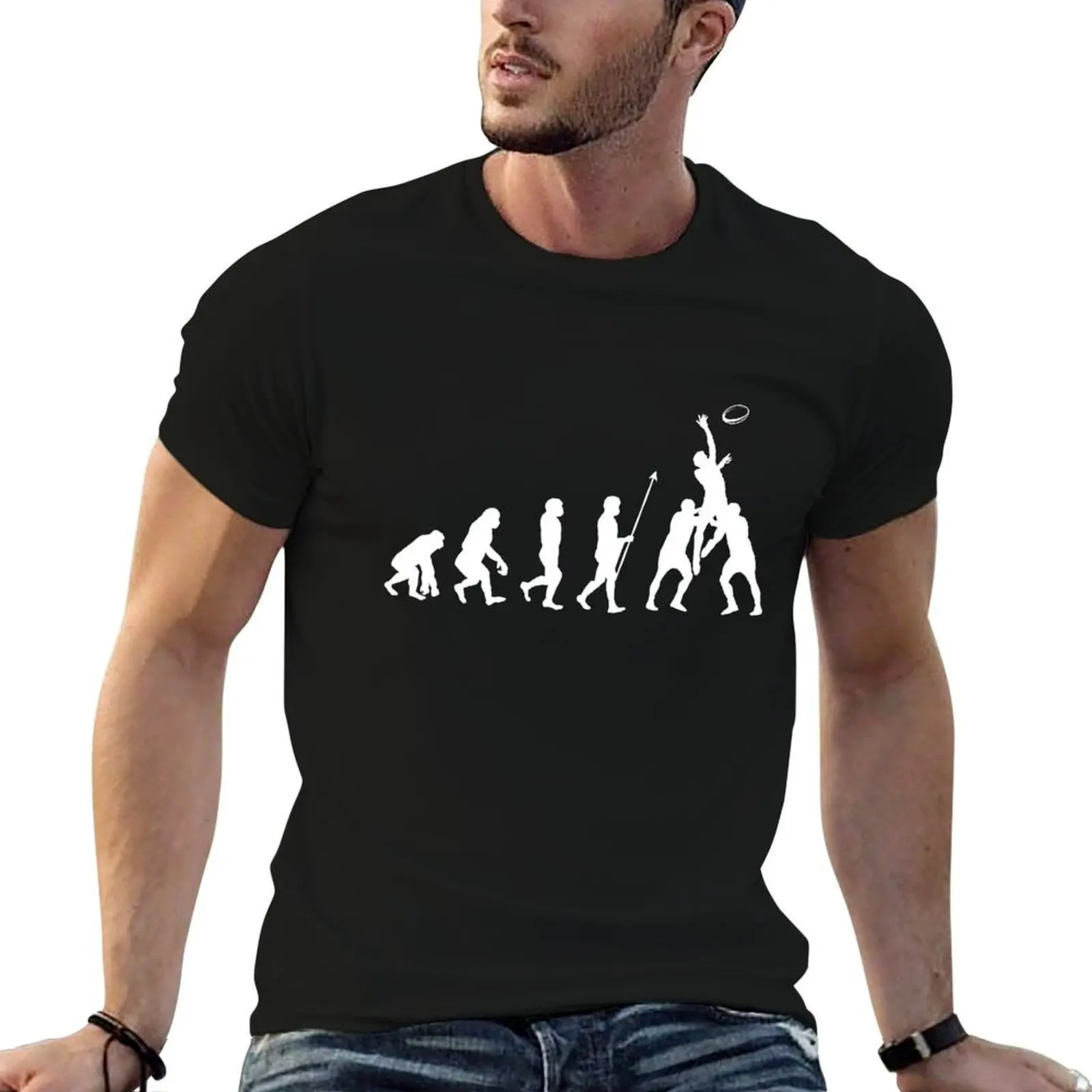 

Evolution Of Rugby - Rugby Lover T-Shirt t shirts with prints t shirt man plain T-Shirt