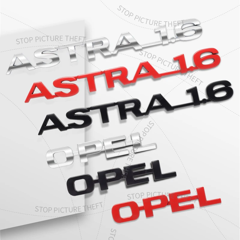 Emblème de logo 3D en métal pour Astra 1.6, OPC Meriva Junior, insigne de voiture, pare-chocs arrière, autocollant de coffre, décalcomanie,