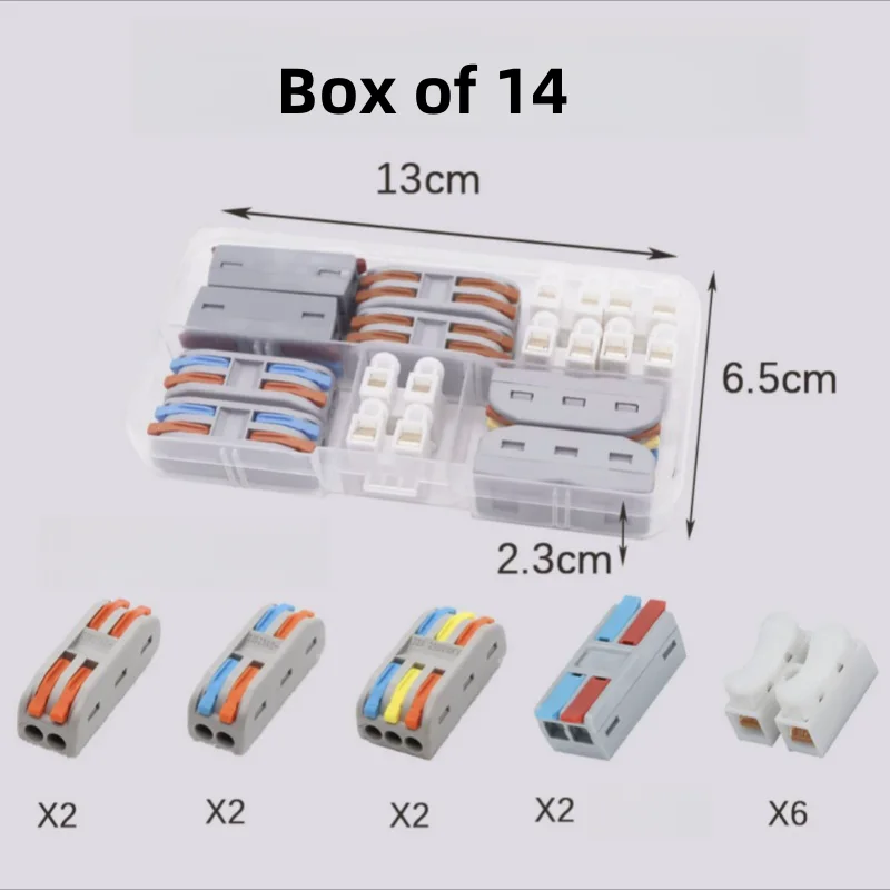 box-packed SPL/FD/PCT Universal Quick Lever Wire Connectors Electrical Wire Terminals for Any Circuit Inline Splices 28-12 AWG