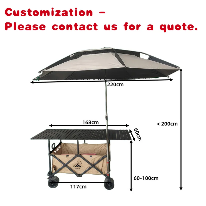 

custom.Hot Selling Wagon Cart Outdoor Cart Camping Equipment Folded Stall Cart