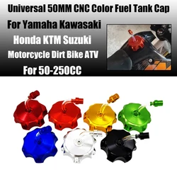 Universal 50mm CNC Aluminum Racing Gas Fuel Tank Cap With Vent Cap For Yamaha Kawasaki Honda KTM Suzuki Motorcycle Dirt Bike ATV
