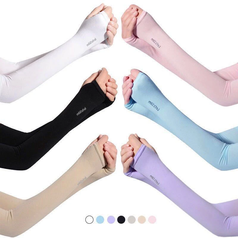 

Summer Unisex Cycling Arm Sleeve Ice Fabric Anti-UV Sunscreen Running Cycling Sleeve Outdoor Sport Cycling Arm Warmer Men Women