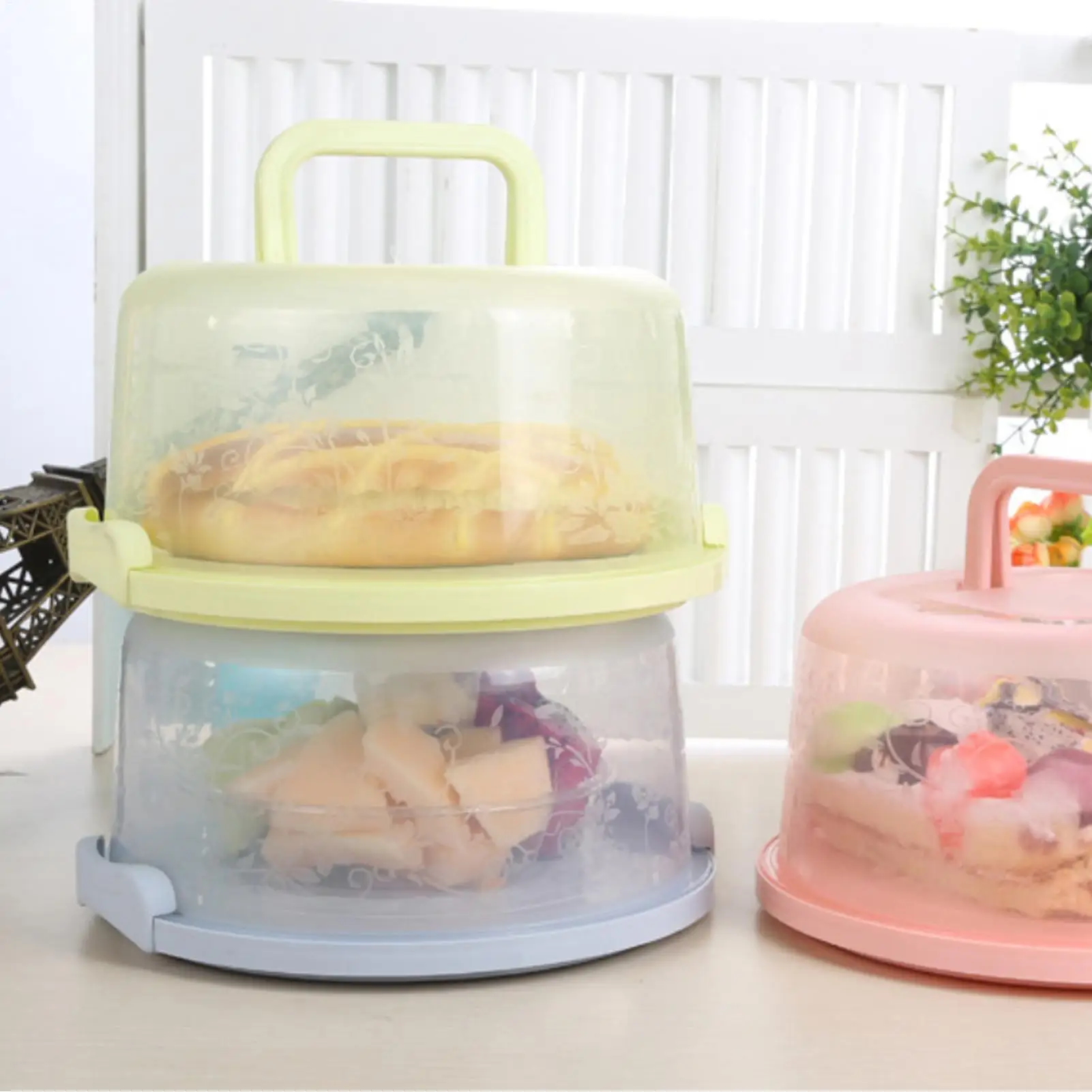Handheld Cake Carrier Reusable Airtight Box Portable Cake Containers Home Baking Food and Fruit Storage Box For Bakery - view 3