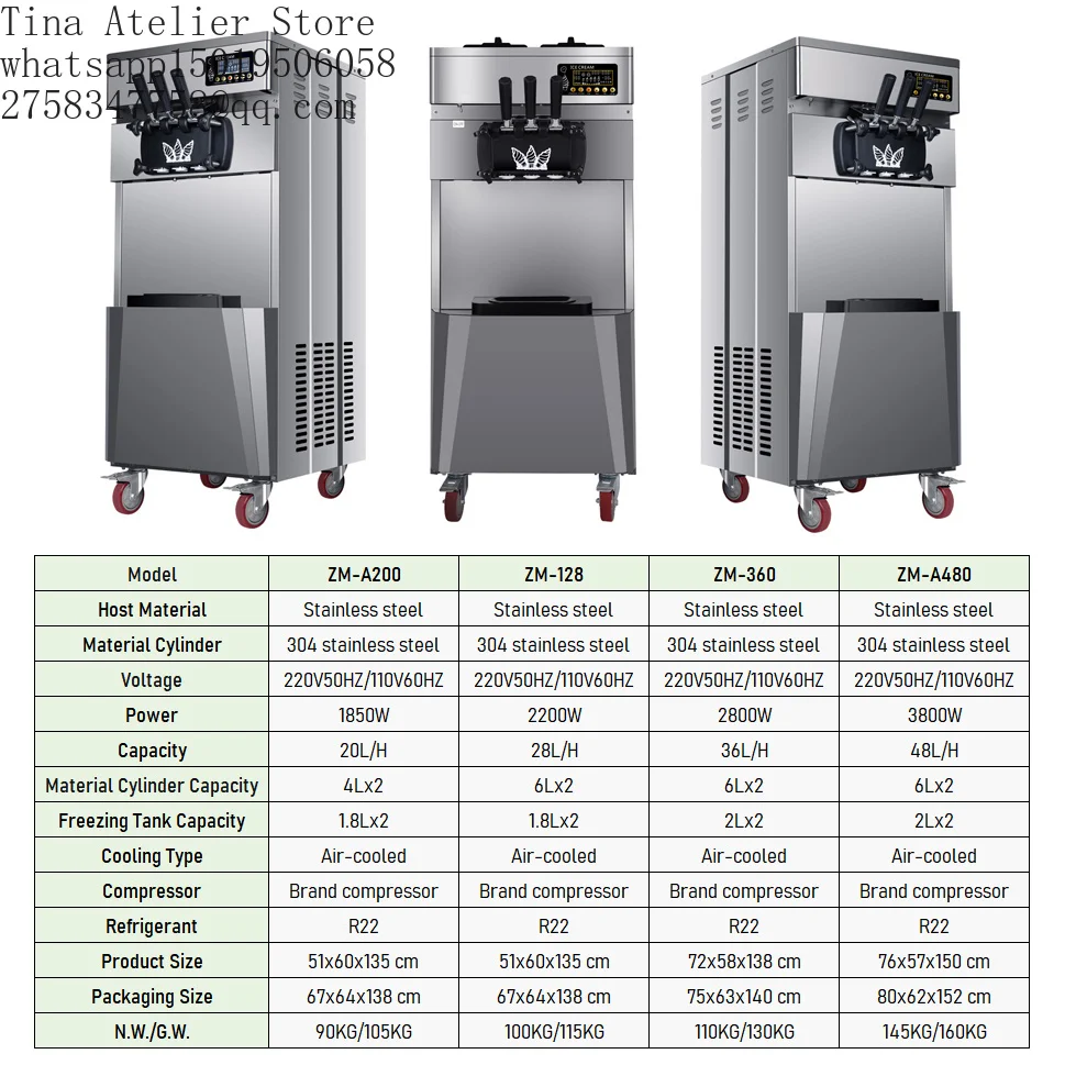 Ice Cream Making Machines 36L/H Automatic Icecream Maker Commercial Soft Serve Ice Cream Machine for Business Prices