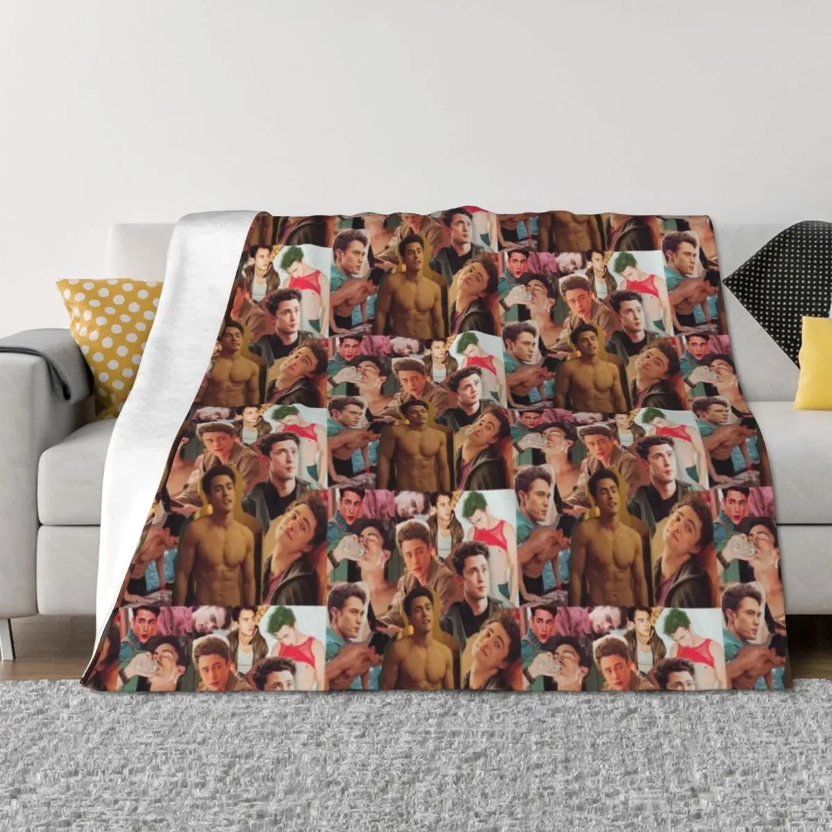 

Paxton Hall Yoshida/ Darren Barnet Collage Throw Blanket Beach Furry valentine gift ideas Stuffeds Blankets