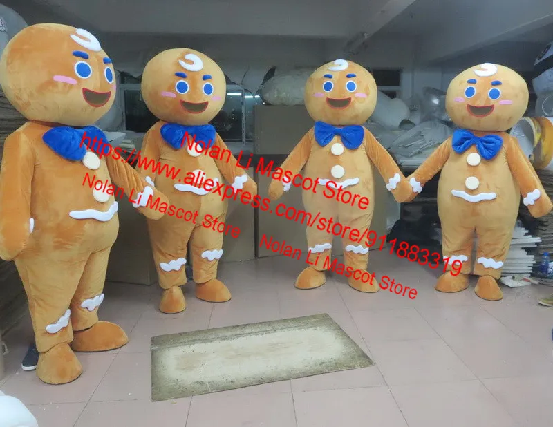 การปรับแต่งใหม่ Gingerbread Man Mascot เครื่องแต่งกายการ์ตูนอะนิเมะวันเกิด Masquerade คอสเพลย์ภาพยนตร์ Props วันหยุดของขวัญ 902