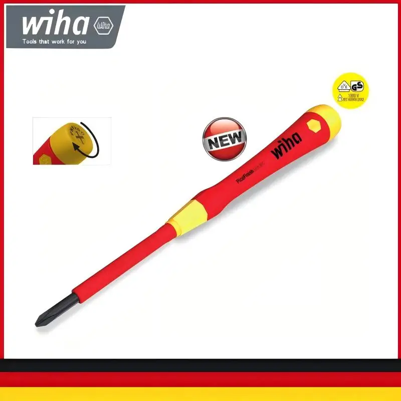 WIHA 2270P Series 1000V Insulated Screwdriver (SL/PH) - Anti-Slip Grip, Safe for Electricians' Wiring/Repairs 42379