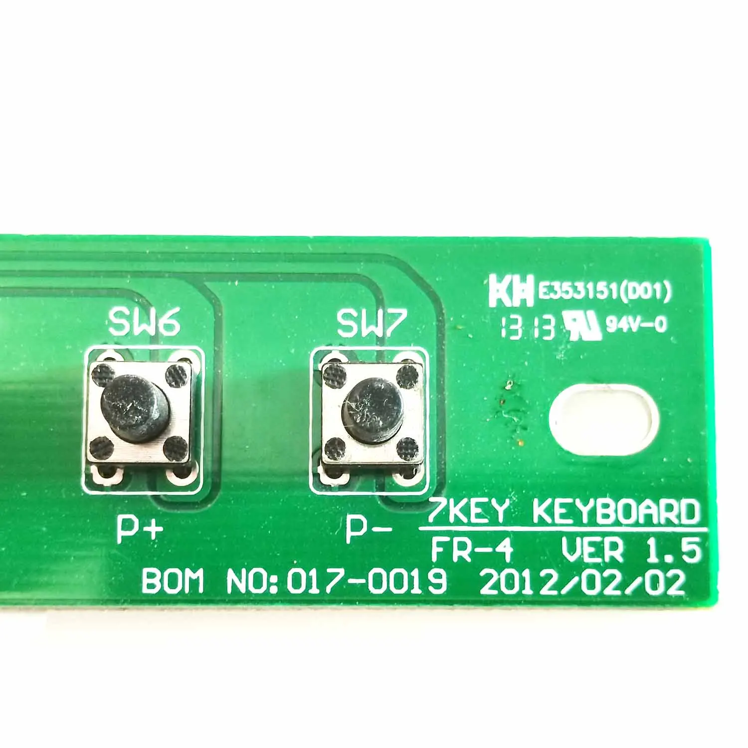 E353151 Teclado Switch Board, D01, 7 teclas, FR-4 VER1.5