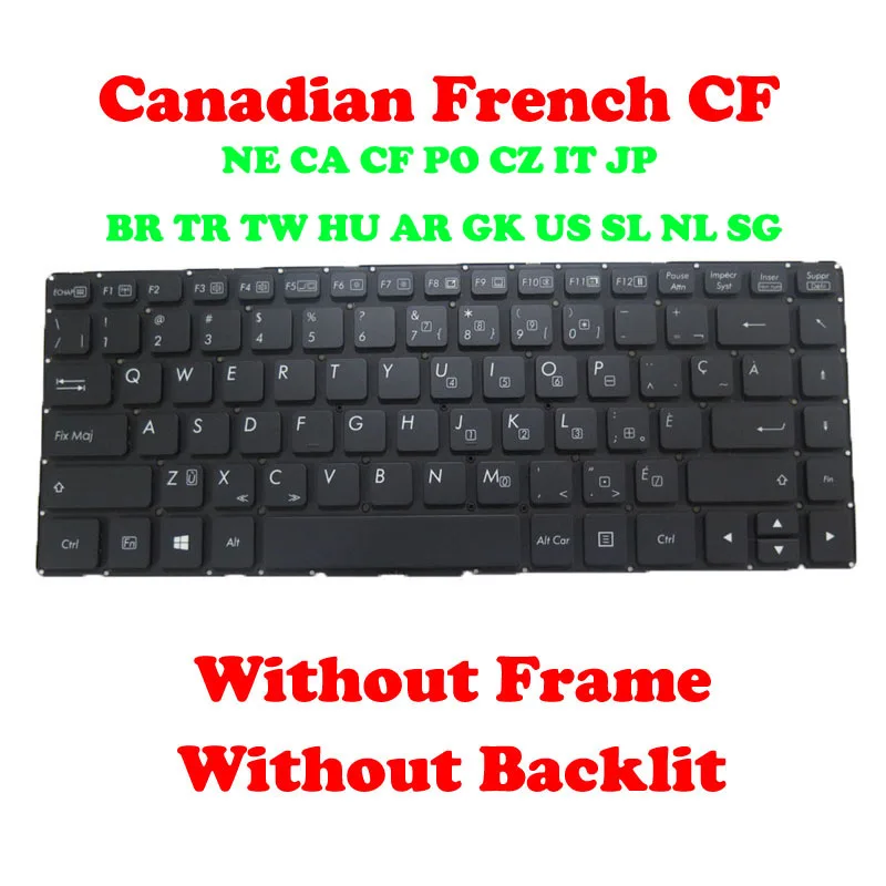 

No Backlit S410 Keyboard For Getac S410 G1 G2 G3 S410G1 G2 S410G3 Arabia Brazil Canada Greece GK Hungary HU Japanese No Frame